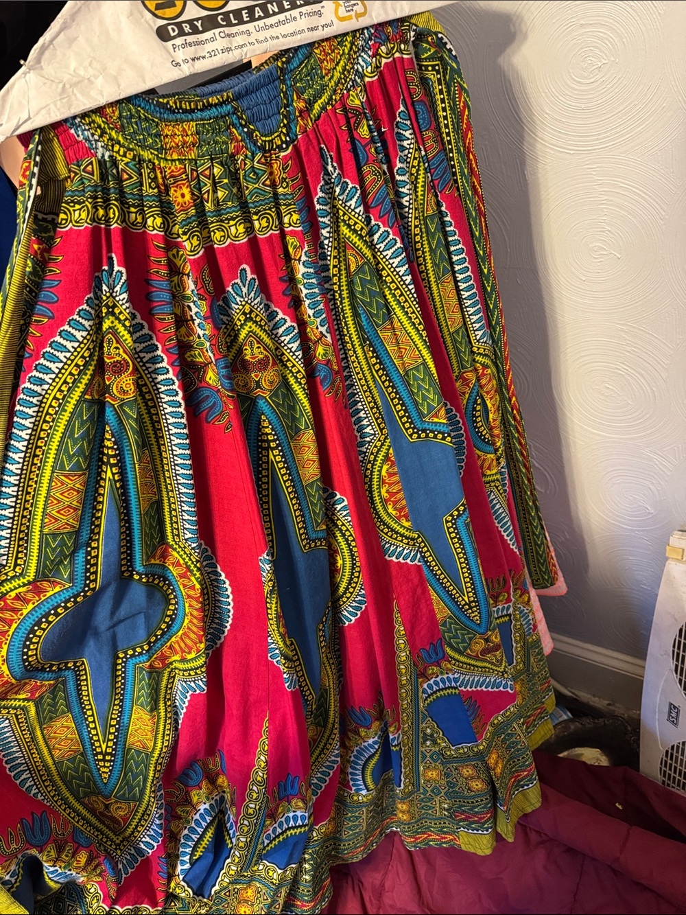 Vibrant Pink Printed Maxi Skirt